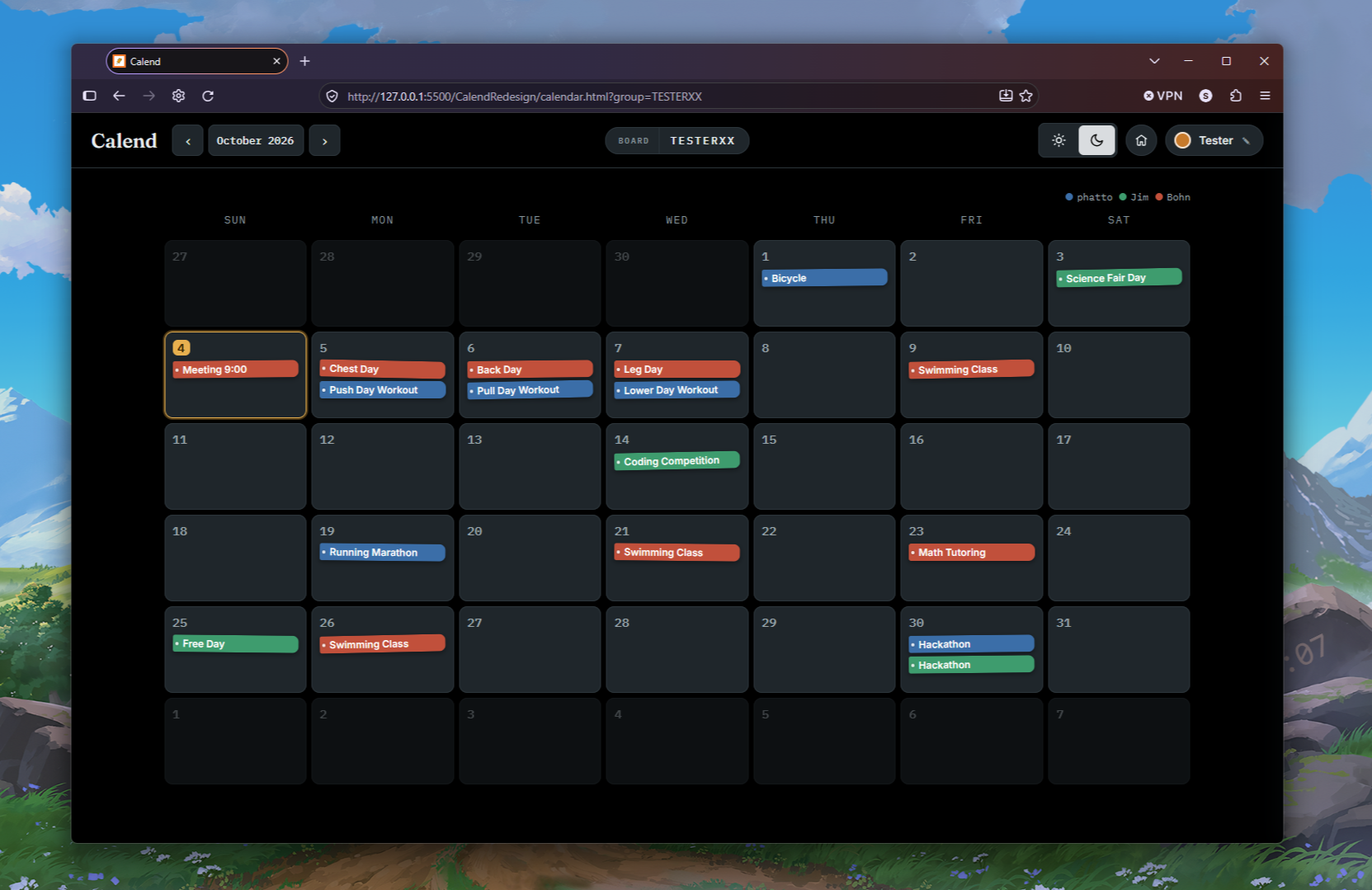 Calend calendar preview